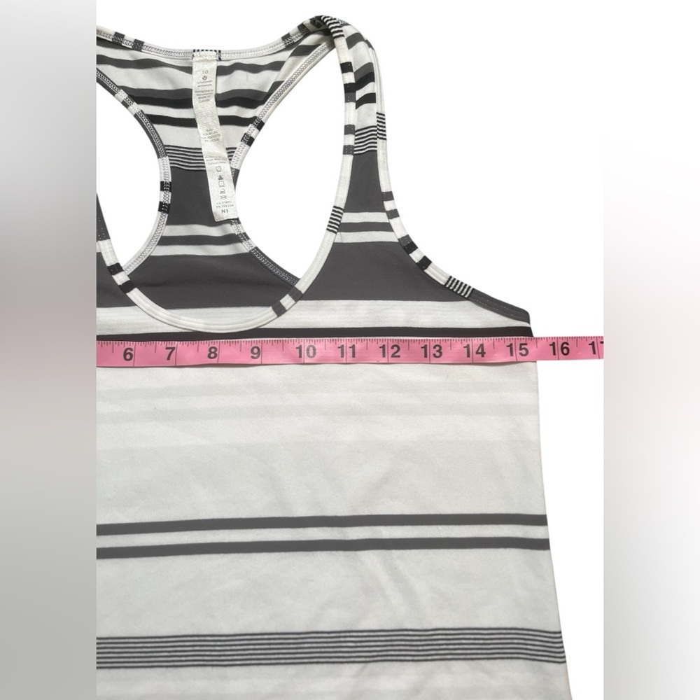 Lululemon Athletica black, gray, & white sleeveless racerback top size 10 EUC - Picture 4 of 6
